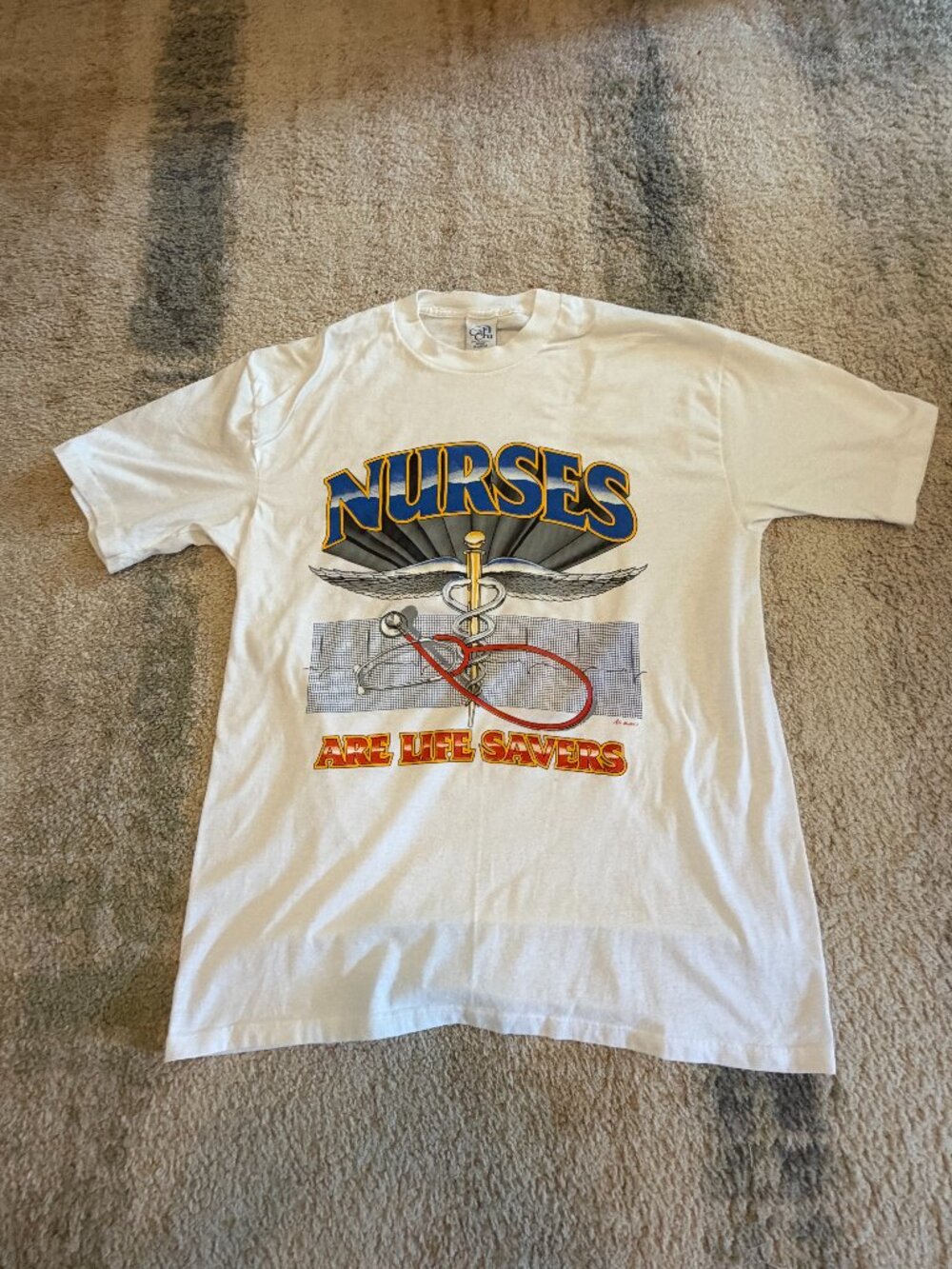 Vintage Nurses Are Life Savers T-Shirt Cal-Cru Tag USA XL